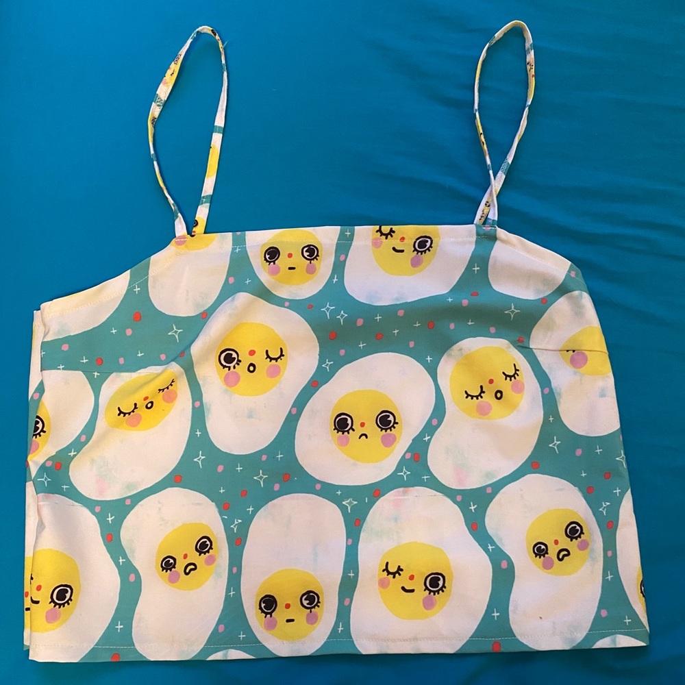 Sonia Lazo Fried Eggies Crop Top